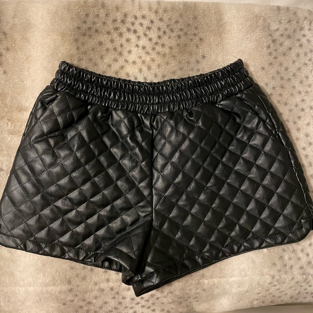 Forever 21 Leather Quilted Shorts